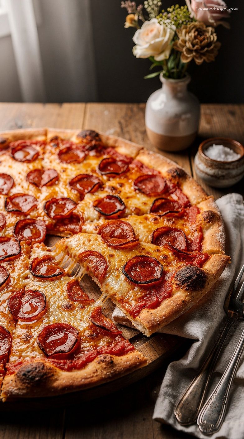 Big New Yorker-Style Pepperoni Pizza With Foldable Crust