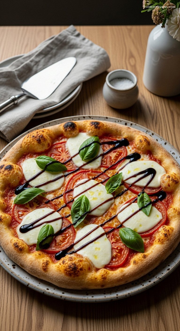 Caprese Pizza with Fresh Mozzarella and Balsamic Glaze