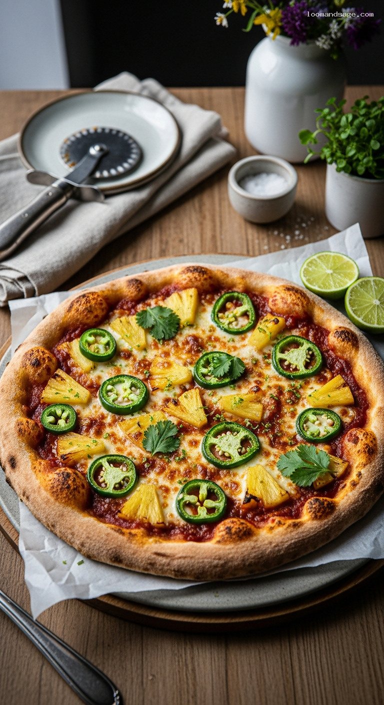 Caramelized Pineapple and Jalapeño Pizza With Lime