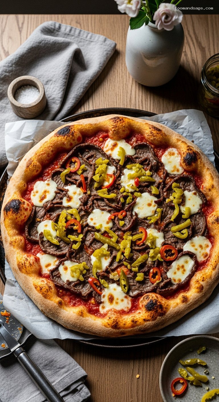 Chicago-Style Italian Beef and Giardiniera Pizza