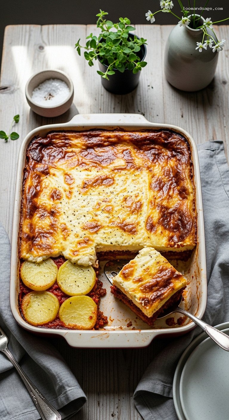 Classic Greek Moussaka With Eggplant, Potatoes, and Béchamel
