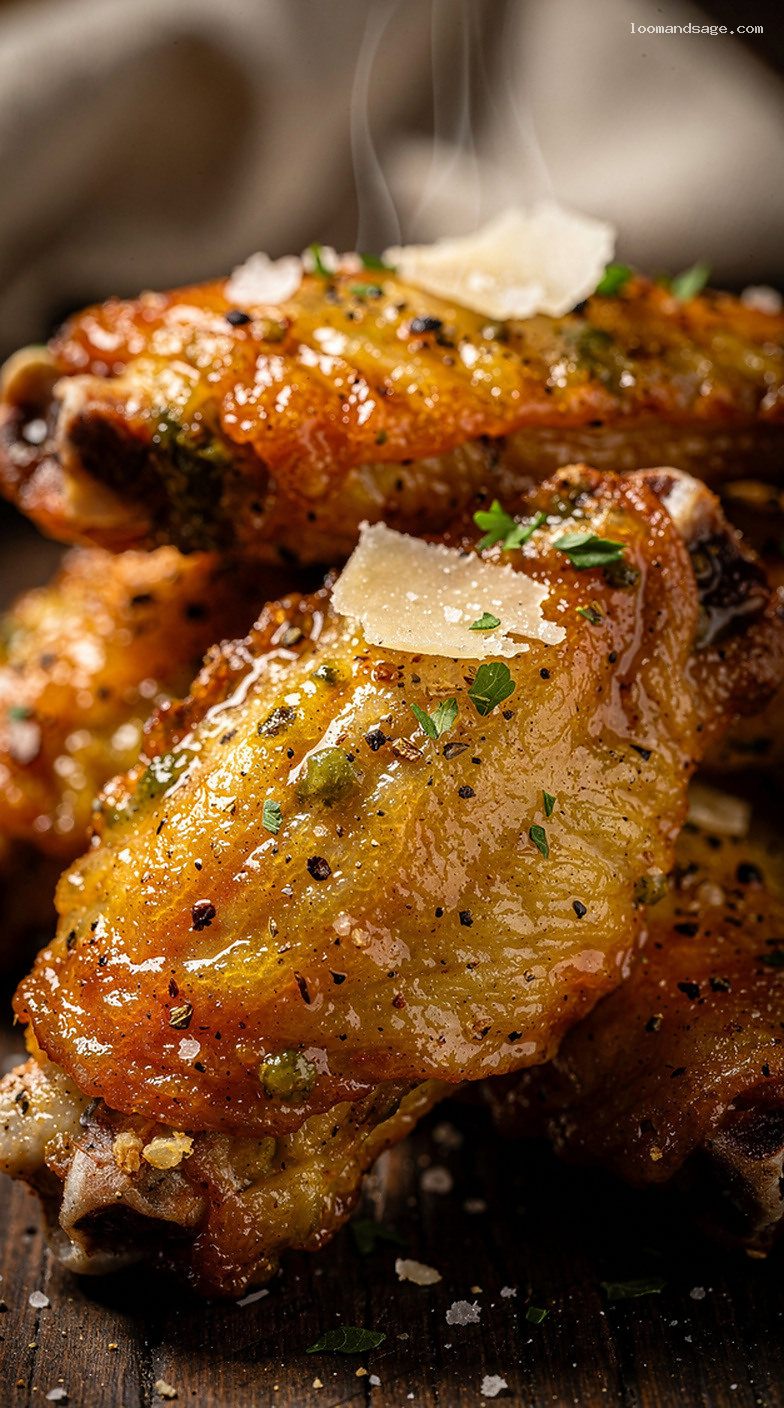 Copycat Buffalo Wild Wings Parmesan Garlic Wings Recipe – Closeup