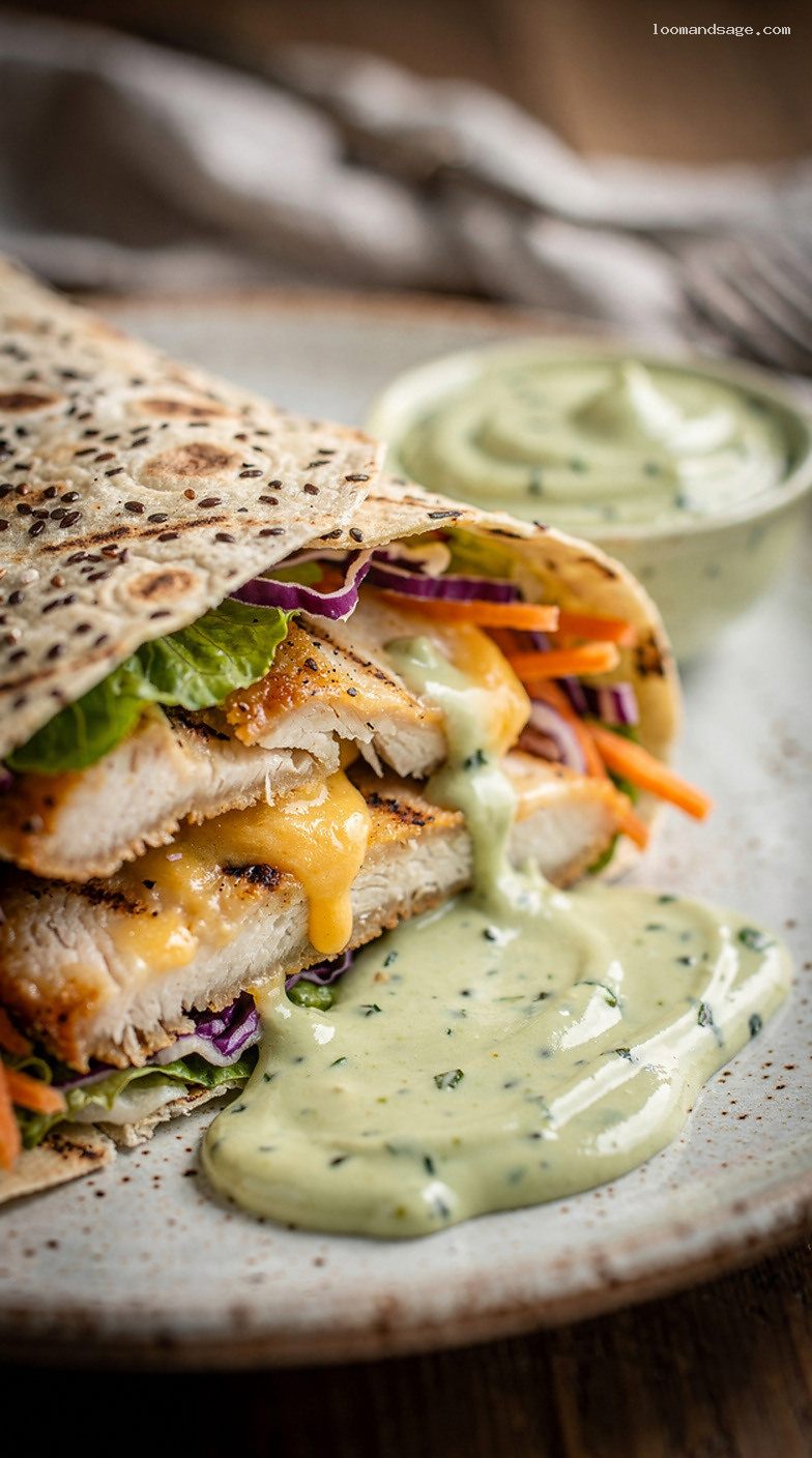 Copycat Chick-fil-A Cool Wrap With Avocado Lime Ranch – Closeup