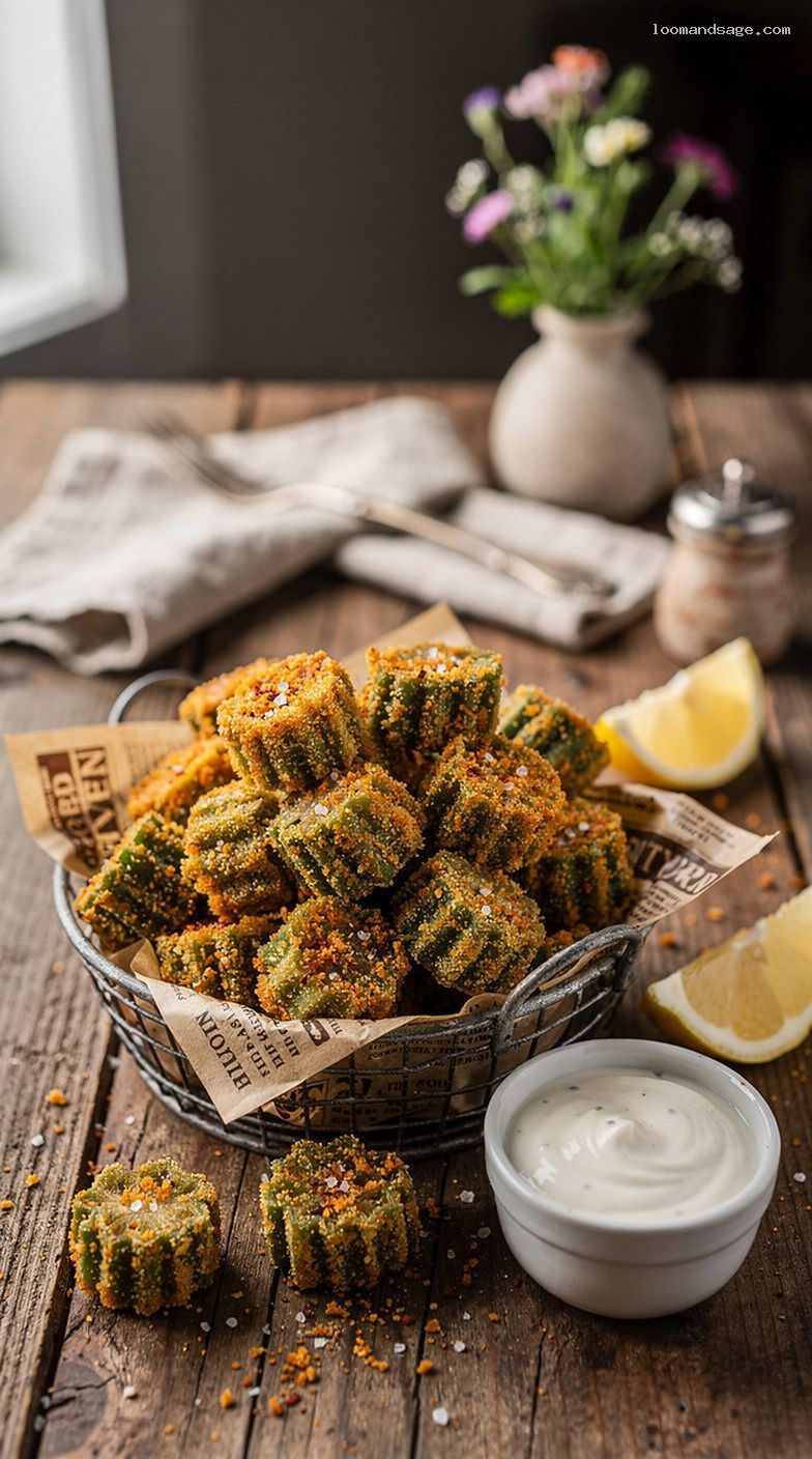 Copycat Church’s Fried Okra Bites With Crunchy Cornmeal Coating