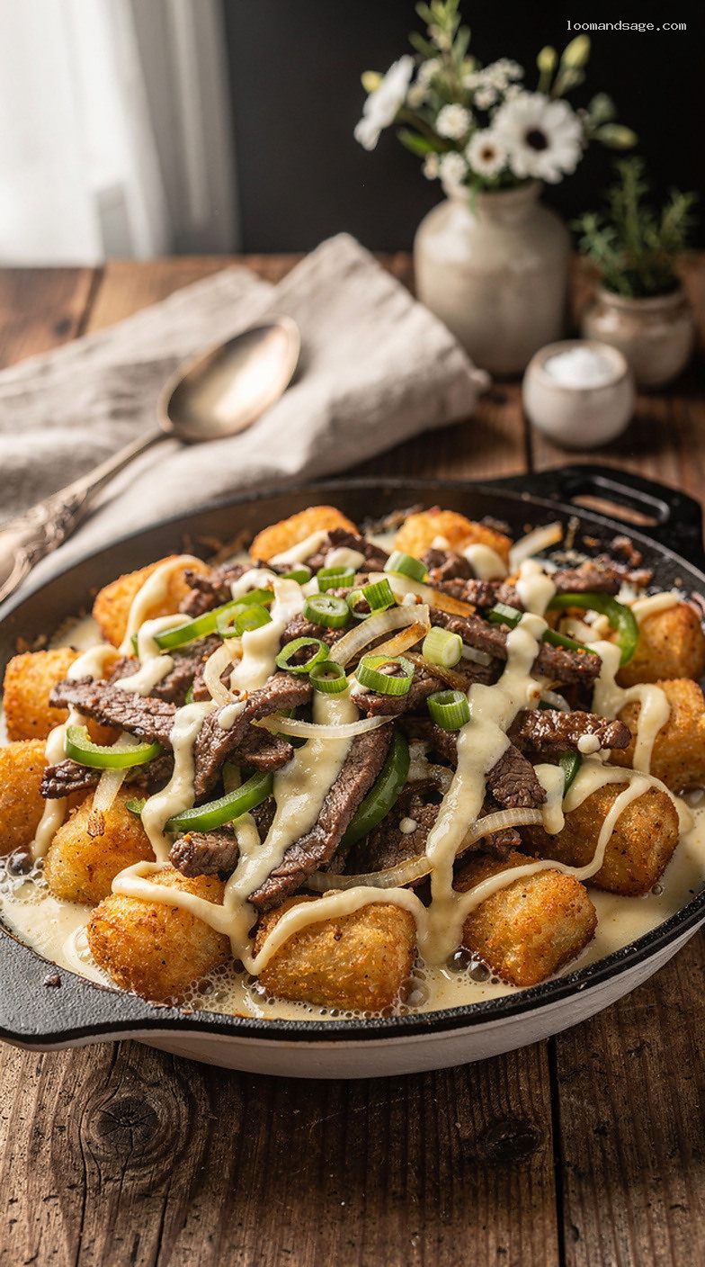 Copycat Domino’s Philly Cheesesteak Loaded Tots Recipe