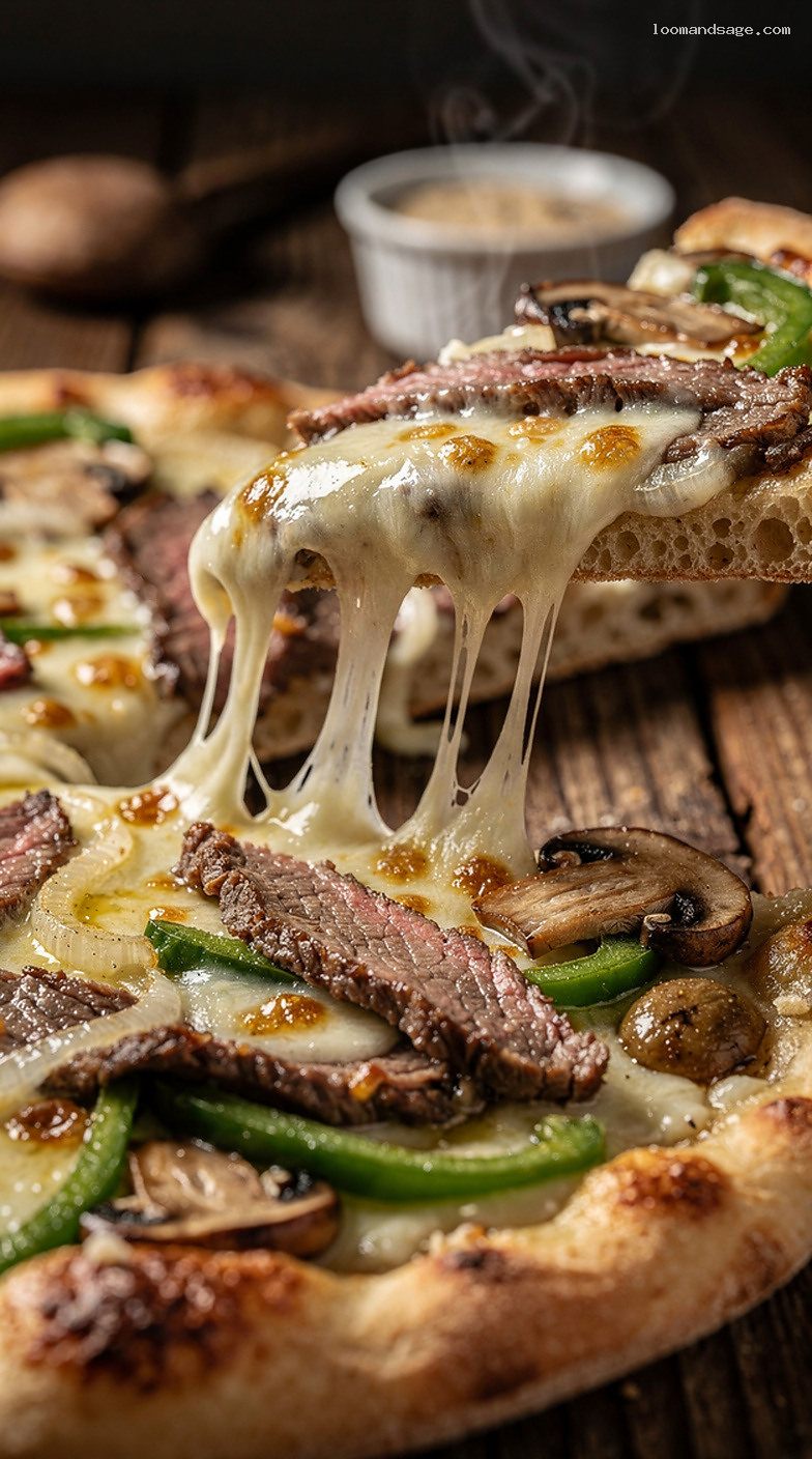 Copycat Domino’s Philly Cheesesteak Pizza Recipe – Closeup