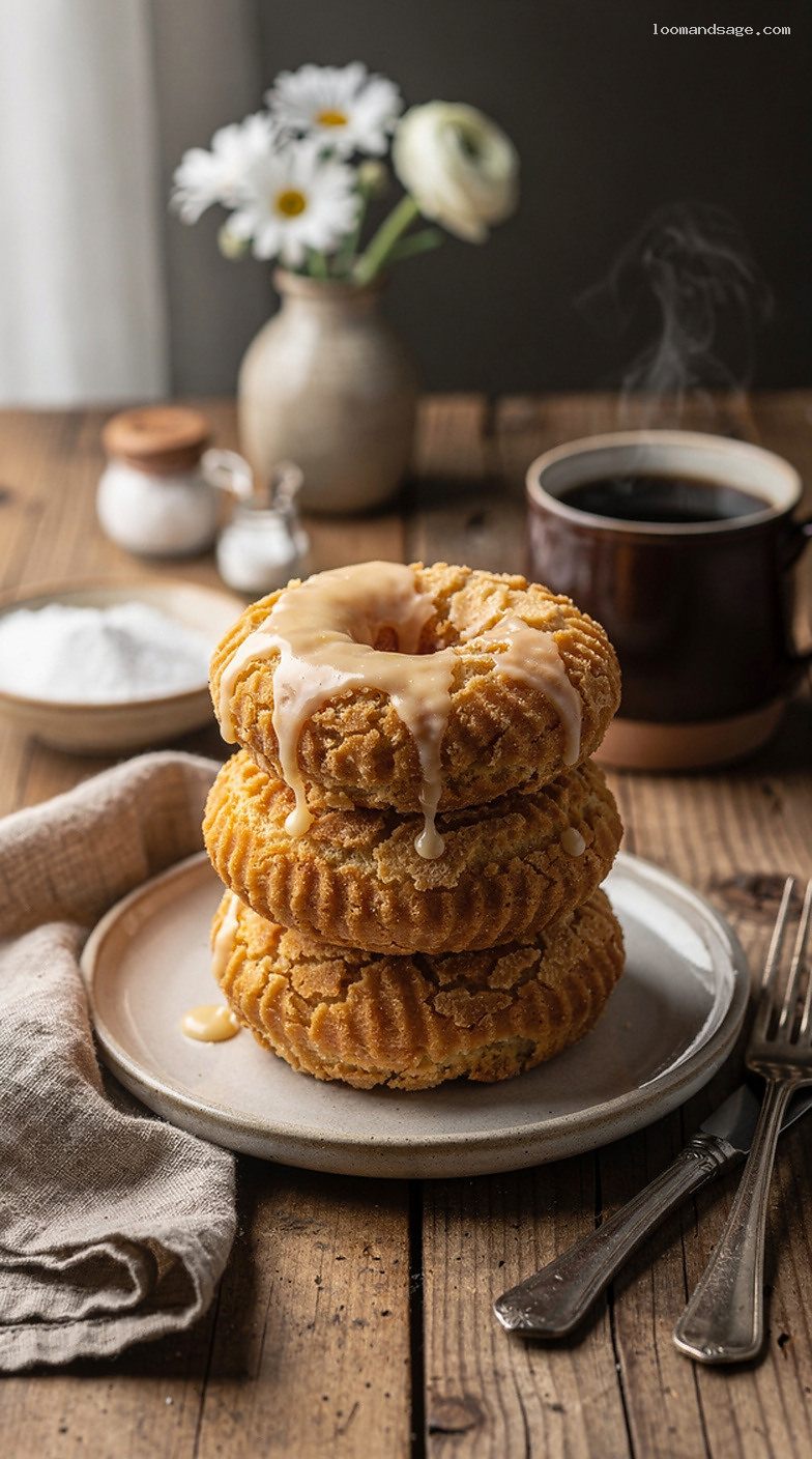 Copycat Dunkin’ Old Fashioned Donuts With Vanilla Glaze