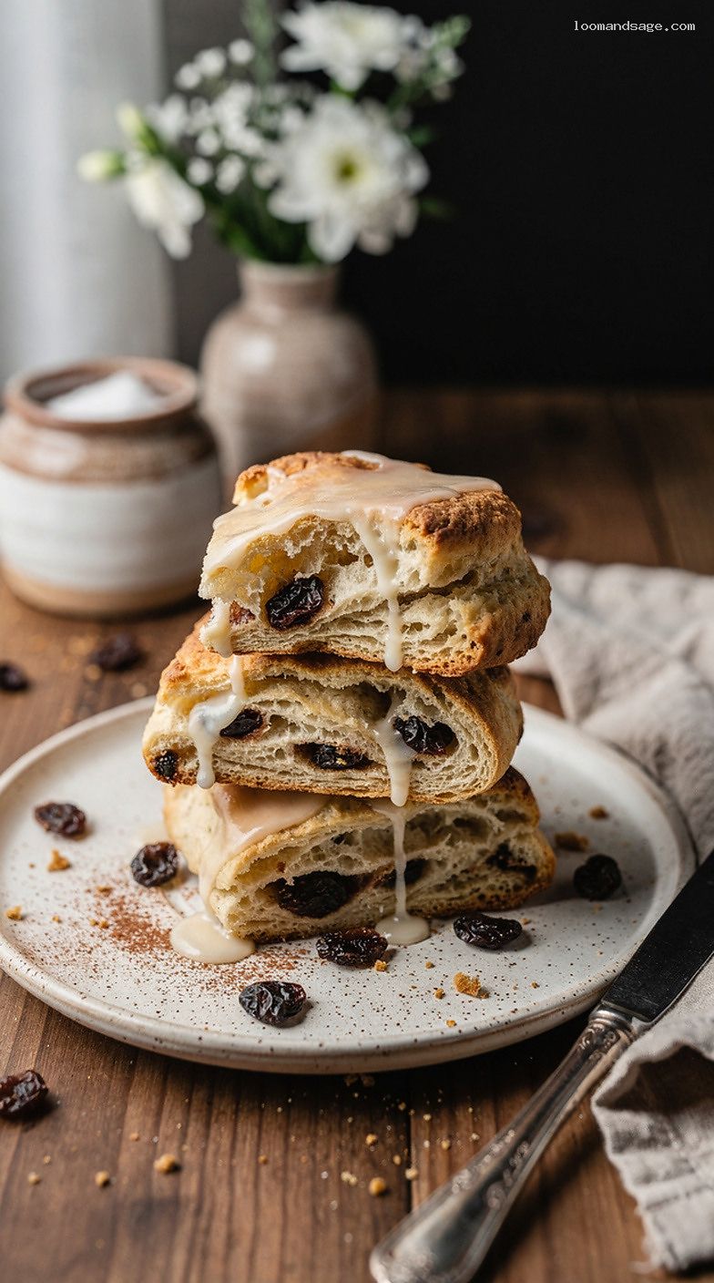 Copycat Hardee’s Cinnamon Raisin Biscuit With Vanilla Glaze