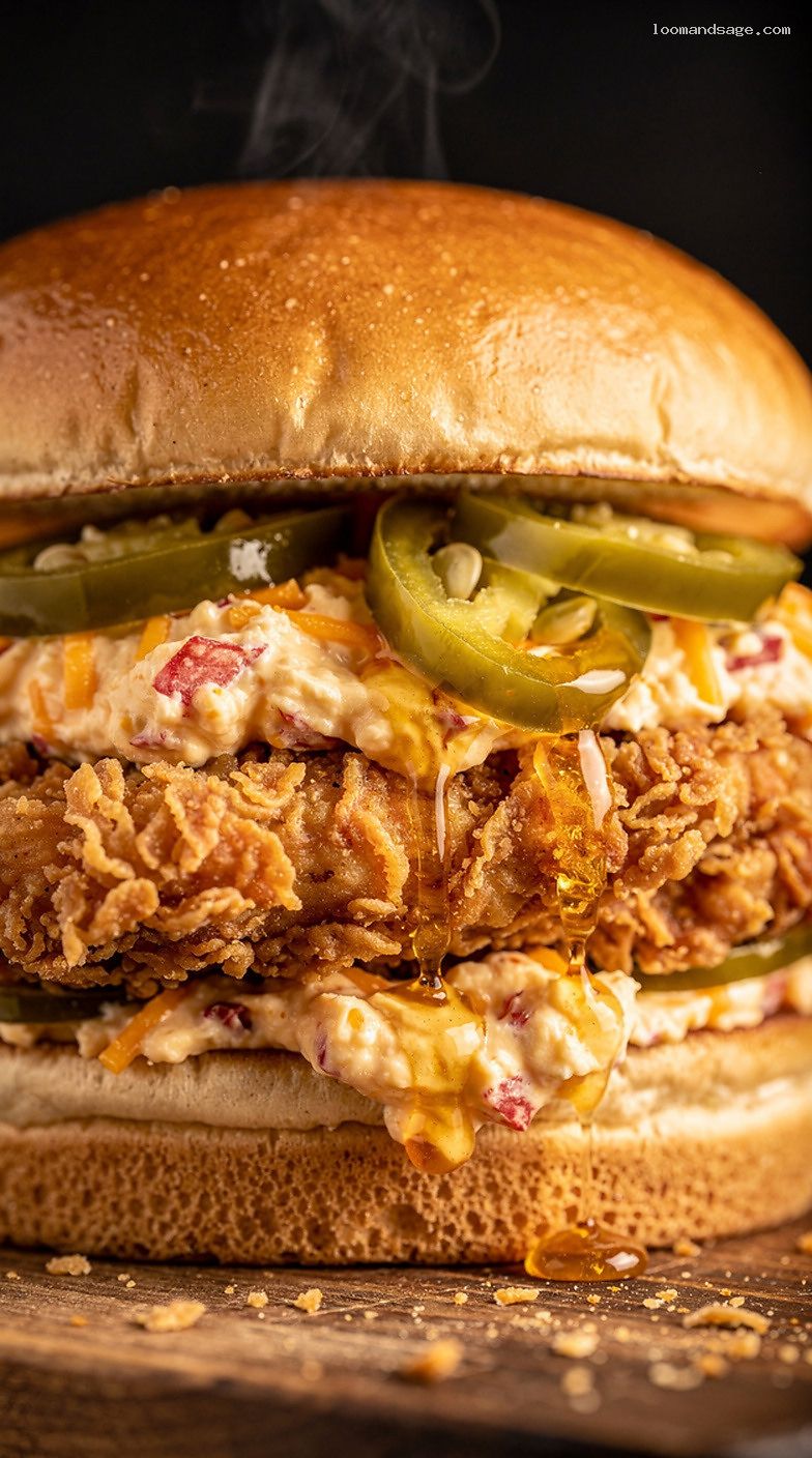 Copycat Honey Pepper Pimento Chicken Sandwich Recipe – Closeup