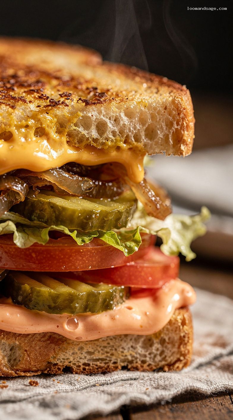 Copycat In-N-Out Animal Style Grilled Cheese Recipe – Closeup