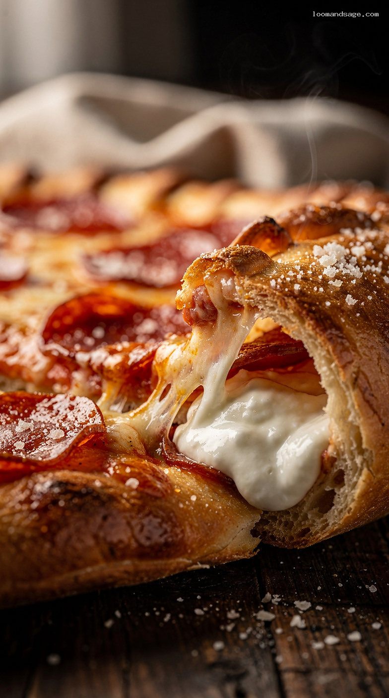 Copycat Little Caesars Batman Pepperoni Calzony Recipe – Closeup