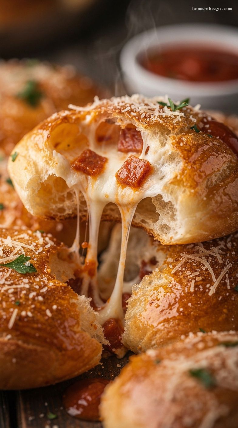 Copycat Little Caesars Pepperoni Crazy Puffs Recipe – Closeup