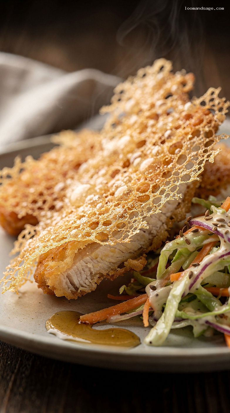 Copycat Long John Silver’s Chicken Planks With Malt-Vinegar Slaw – Closeup
