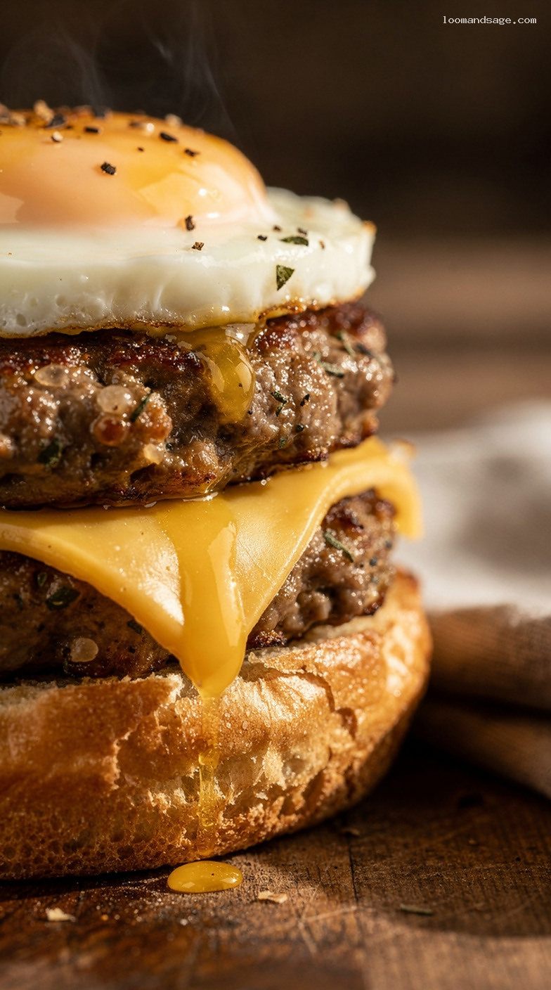 Copycat McDonald’s Sausage Egg McMuffin Recipe – Closeup