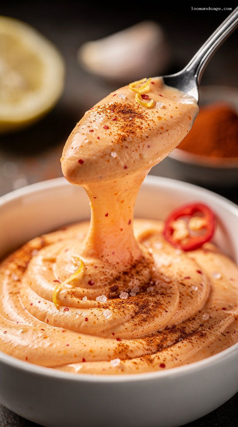 Copycat Nando’s Perinaise Peri-Peri Mayo with Lemon and Garlic – Closeup