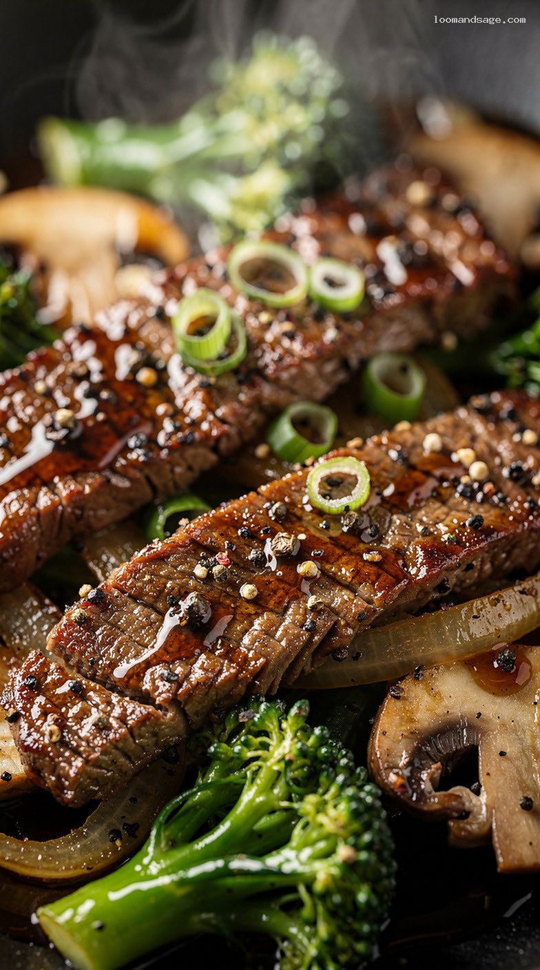 Copycat Panda Express Black Pepper Angus Steak Recipe – Closeup