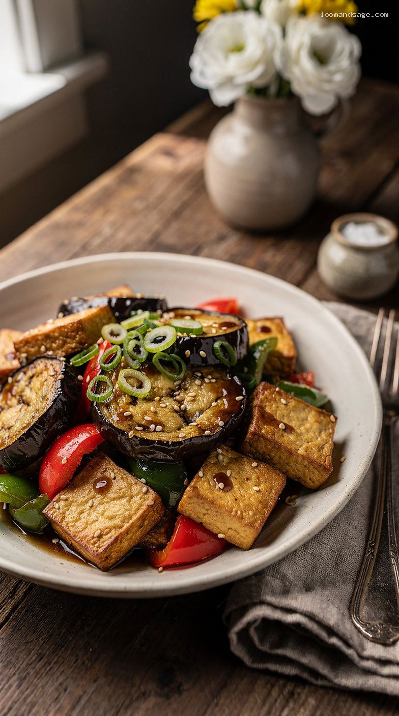 Copycat Panda Express Eggplant Tofu With Garlic Soy Sauce