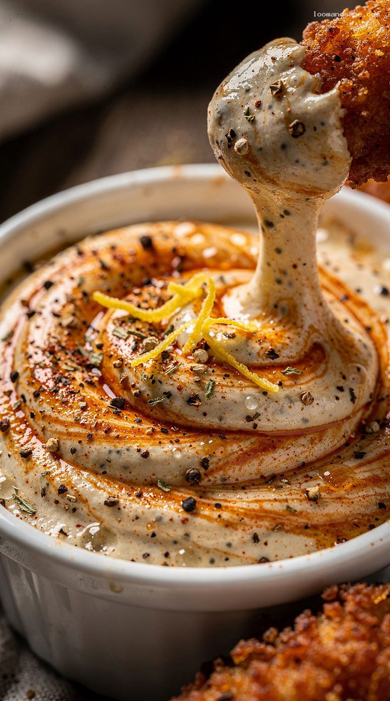 Copycat Popeyes Blackened Ranch Sauce Recipe – Closeup