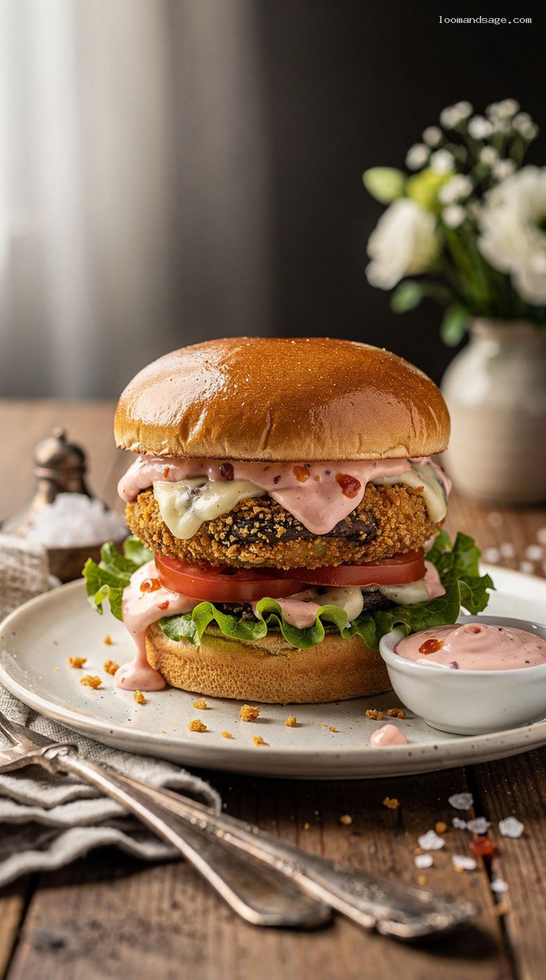 Copycat Shake Shack Shroom Burger With Gooey Cheese and Shack Sauce