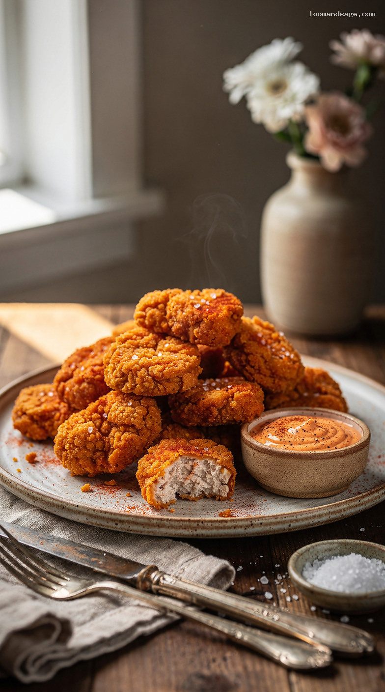 Copycat Spicy Chicken Nuggets With Mighty Hot Dipping Sauce