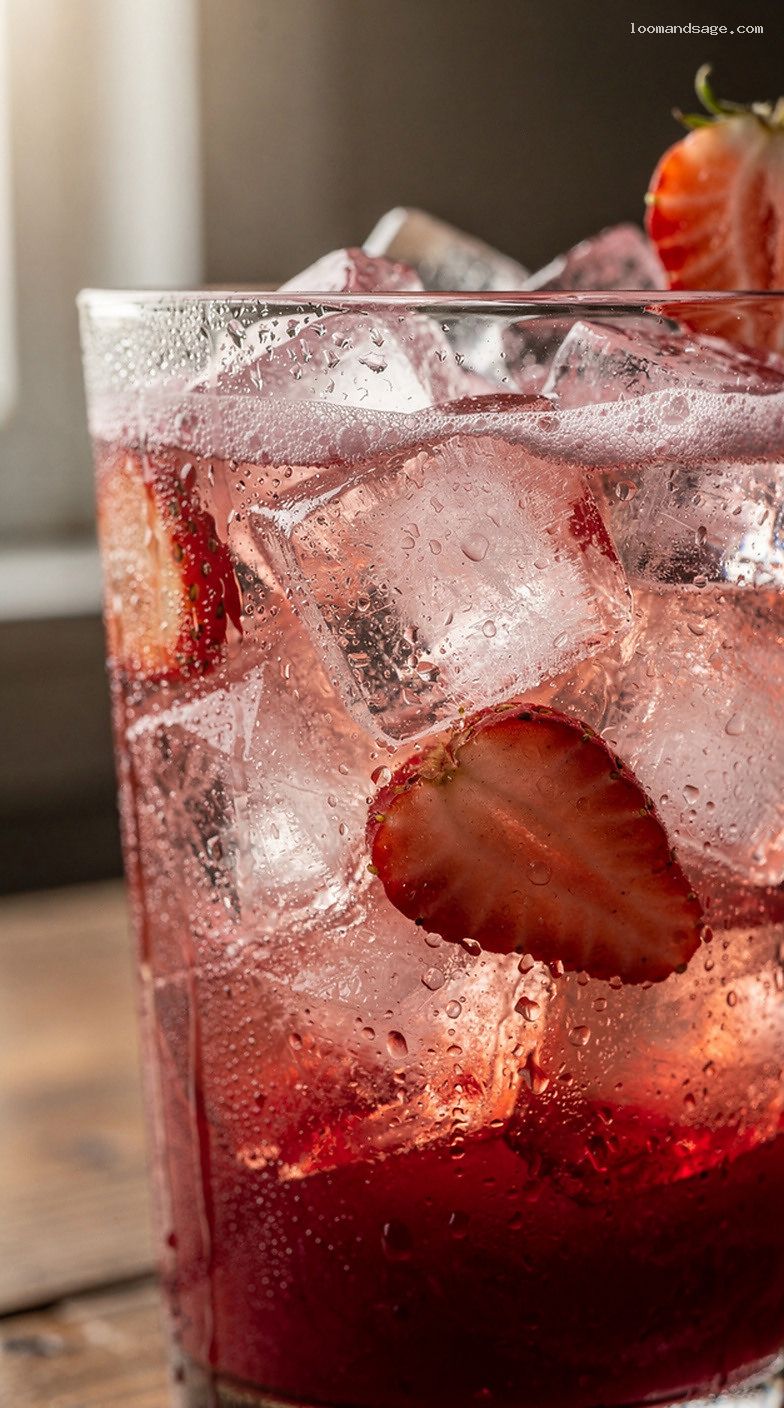 Copycat Starbucks Strawberry Açaí Refresher with Lime and Berries – Closeup