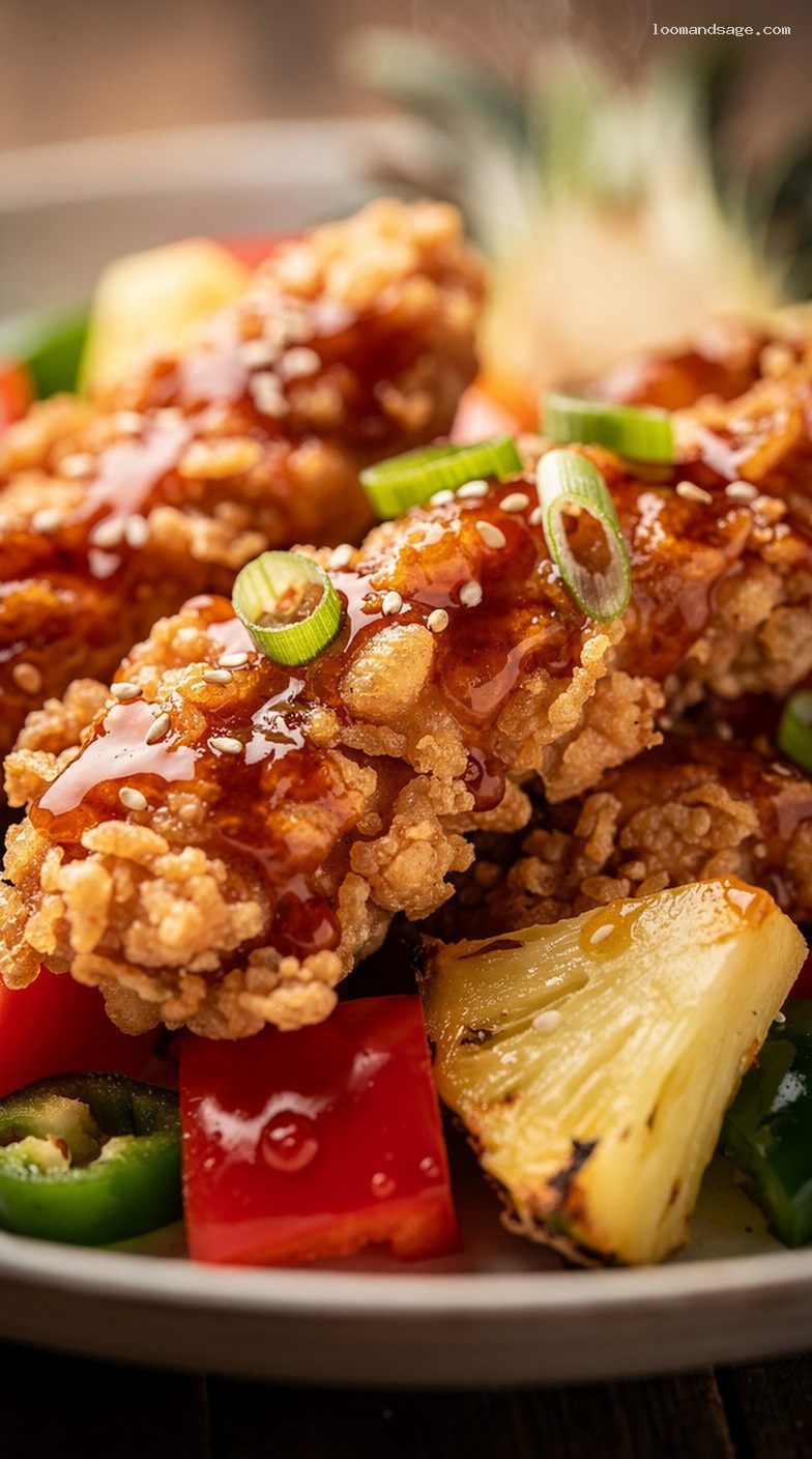 Copycat SweetFire Chicken Breast With Pineapple and Peppers – Closeup