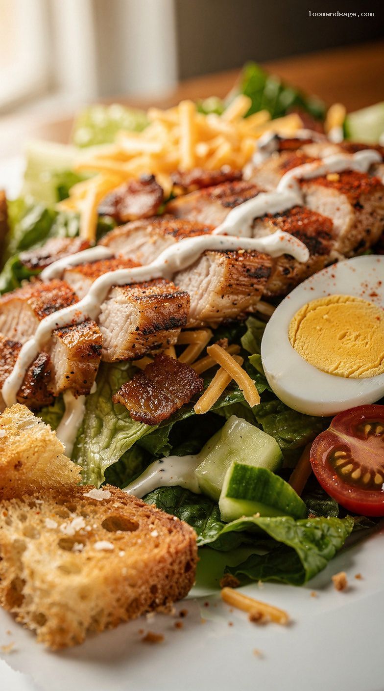 Copycat Zaxby’s Cobb Zalad with Chicken and Ranch – Closeup