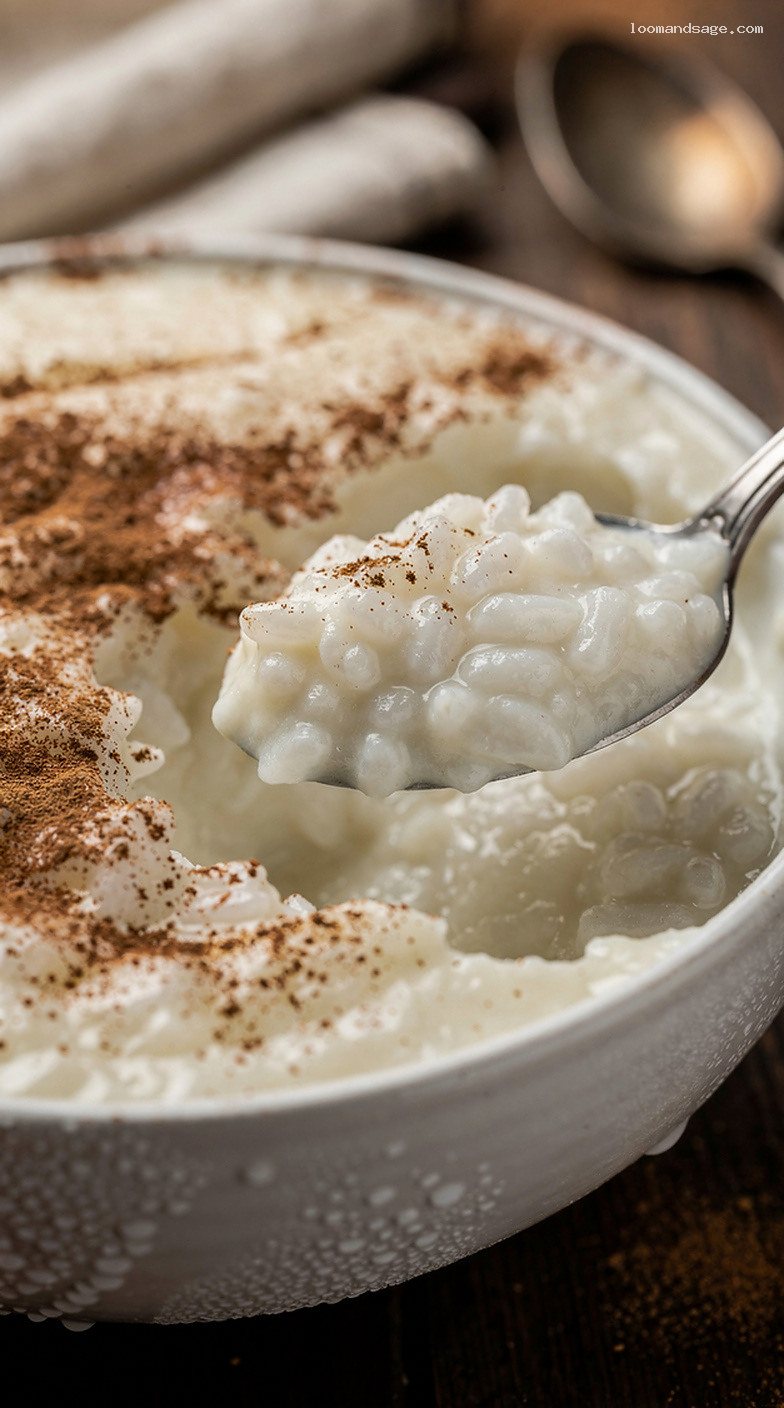 Creamy Greek Rizogalo Rice Pudding With Cinnamon – Closeup