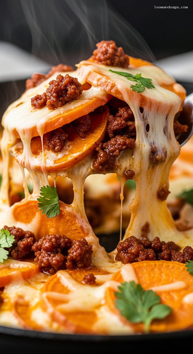 Creamy Roasted Sweet Potato and Chorizo Pizza – Closeup