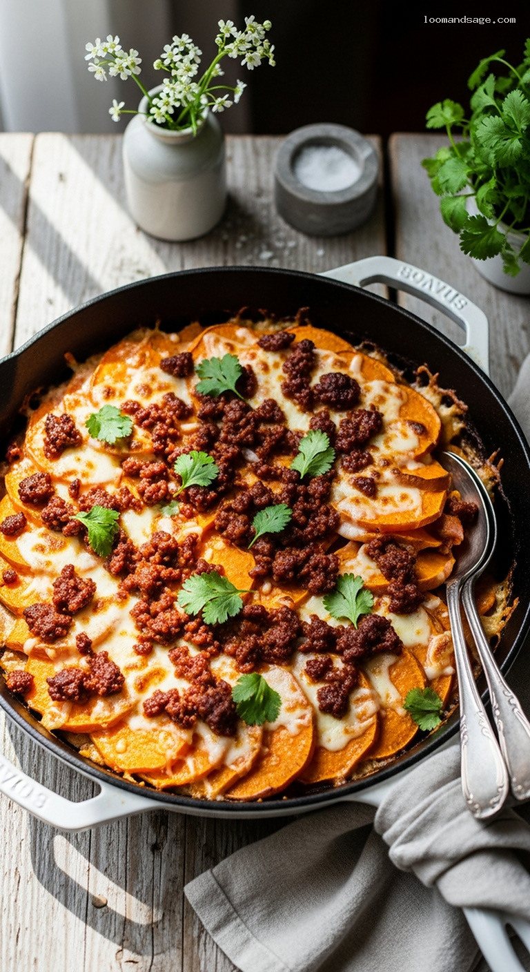 Creamy Roasted Sweet Potato and Chorizo Pizza