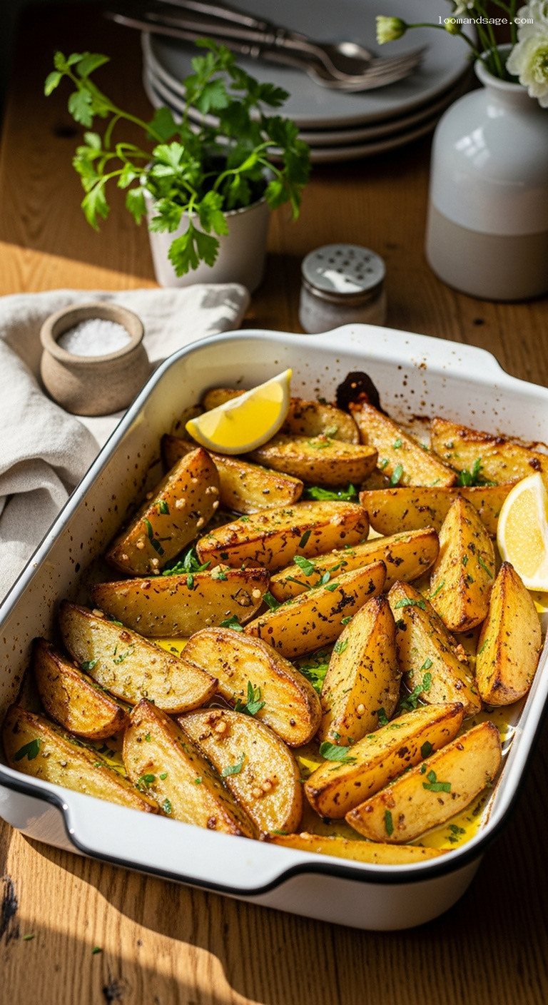 Crispy Greek Lemon Potatoes (Patates Fournou)