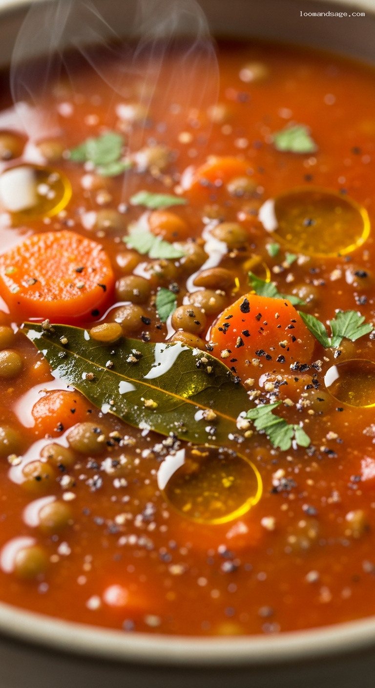 Easy Greek Lentil Soup (Fakes) Recipe – Closeup