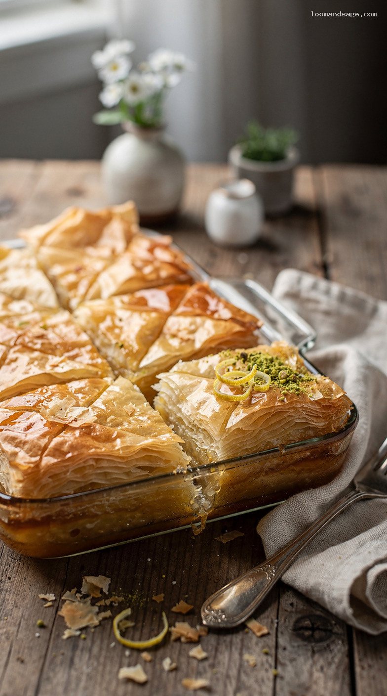 Galaktoboureko With Lemon Syrup and Semolina Custard Phyllo Layers