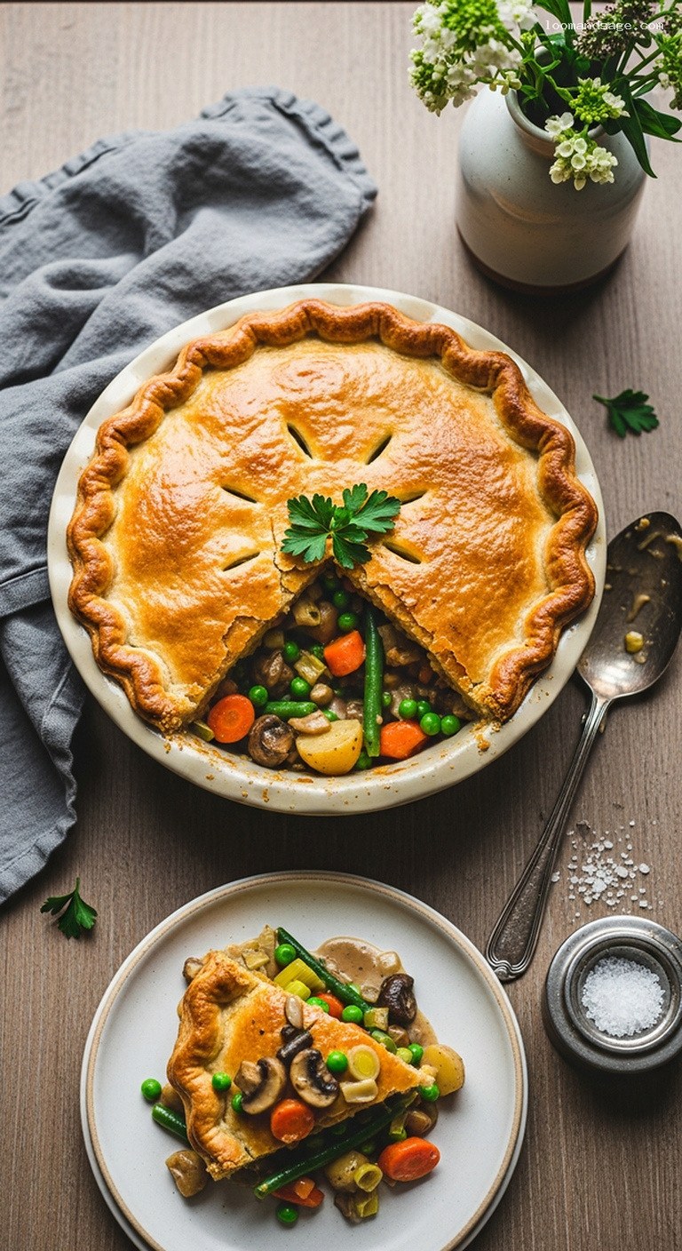 Garden Vegetable Pot Pie with Herby Mushroom-Leek Gravy