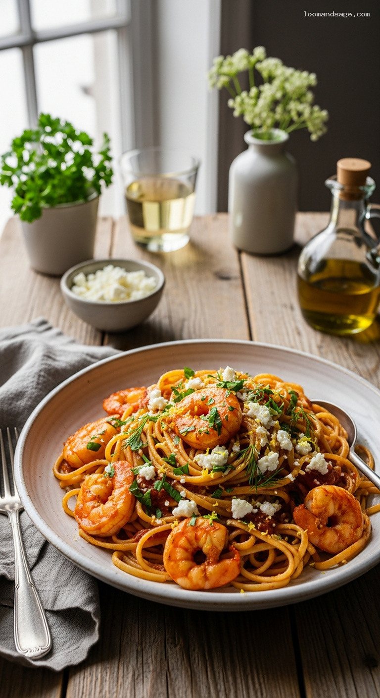 Garides Shrimp Linguine With Tomato Ouzo Sauce