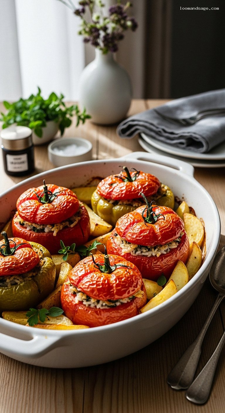 Gemista (Greek Stuffed Tomatoes & Peppers)