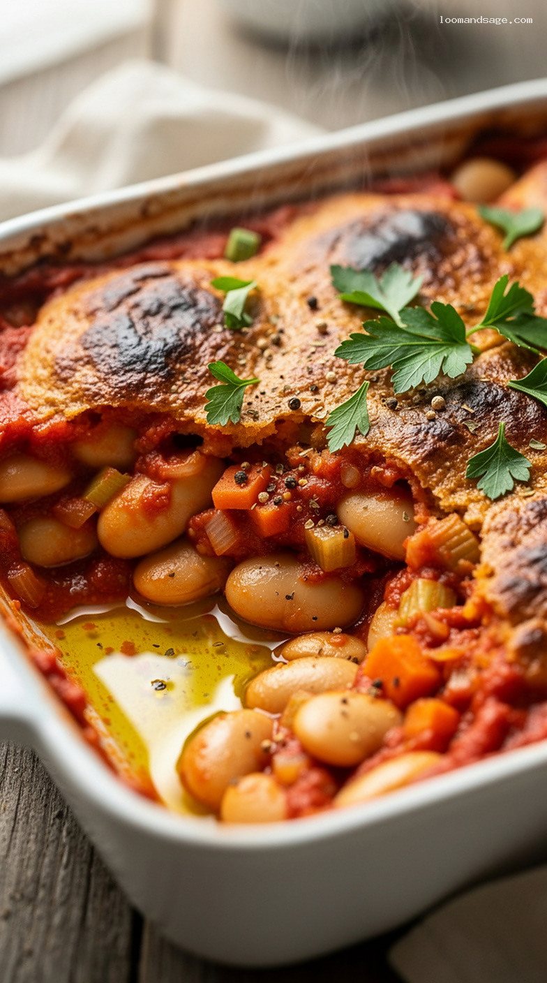 Gigantes Plaki Baked Beans in Tomato and Olive Oil – Closeup