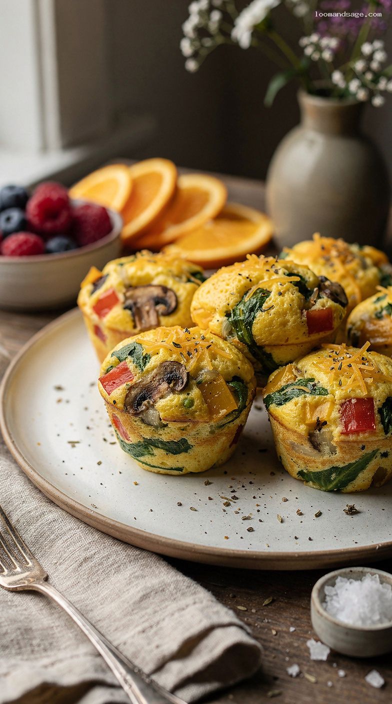 Grab-and-Go Veggie Egg Muffins with Spinach and Peppers