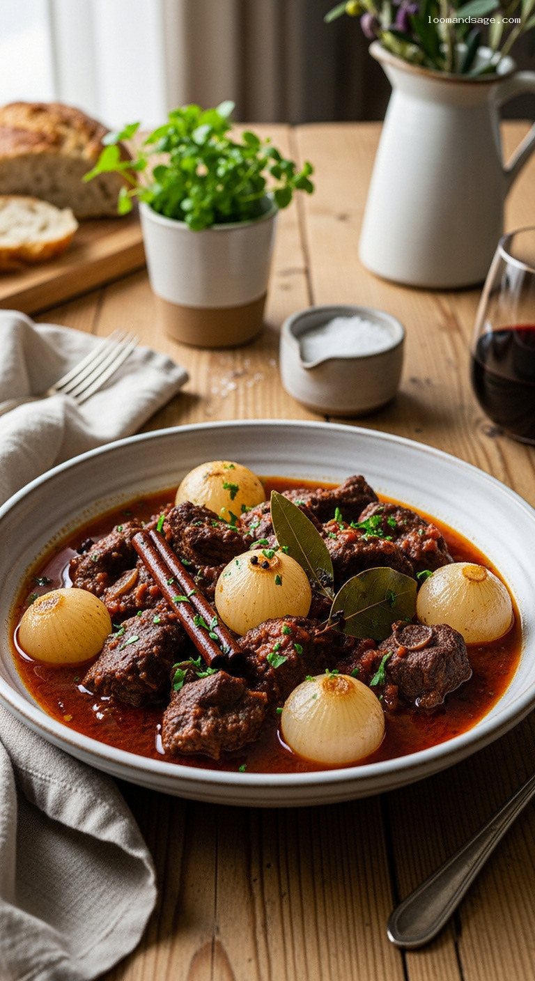 Greek Beef Stifado With Pearl Onions