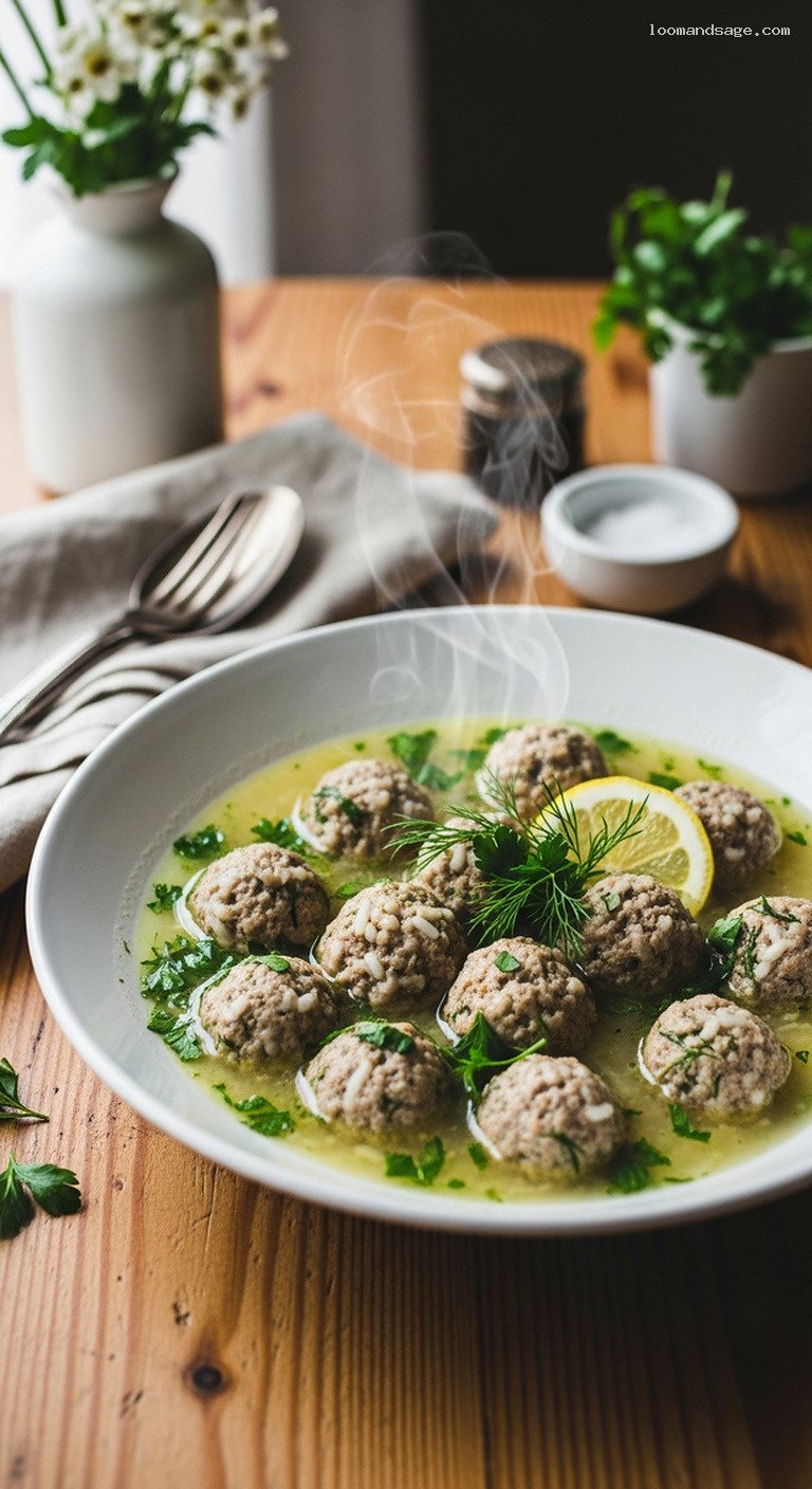 Greek Giouvarelakia Meatballs in Velvety Egg-Lemon Sauce