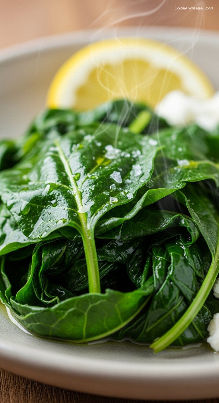 Greek Horta Vrasta: Simple Boiled Wild Greens Side – Closeup