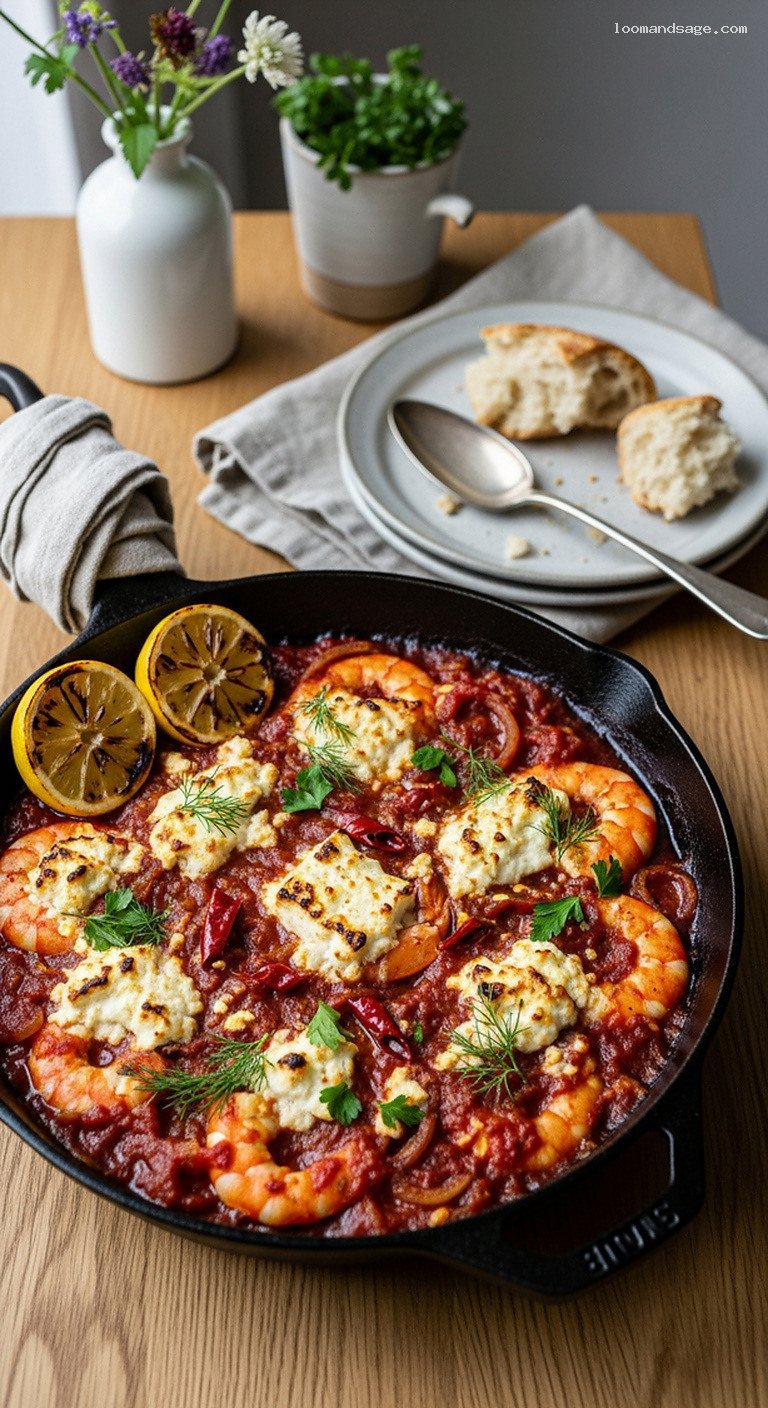 Greek Shrimp Saganaki With Tomato, Ouzo, and Feta