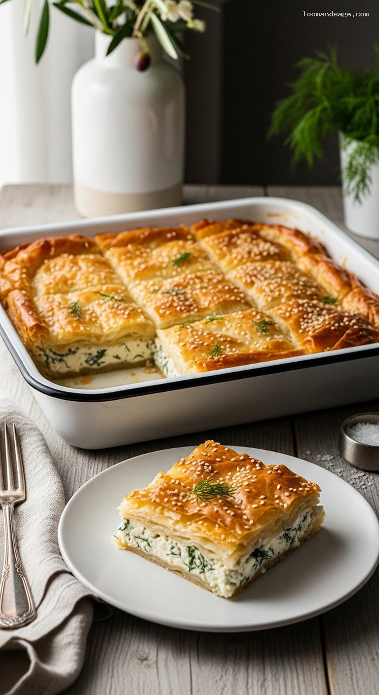 Greek Tyropita: Flaky Phyllo Pie With Feta Cheese