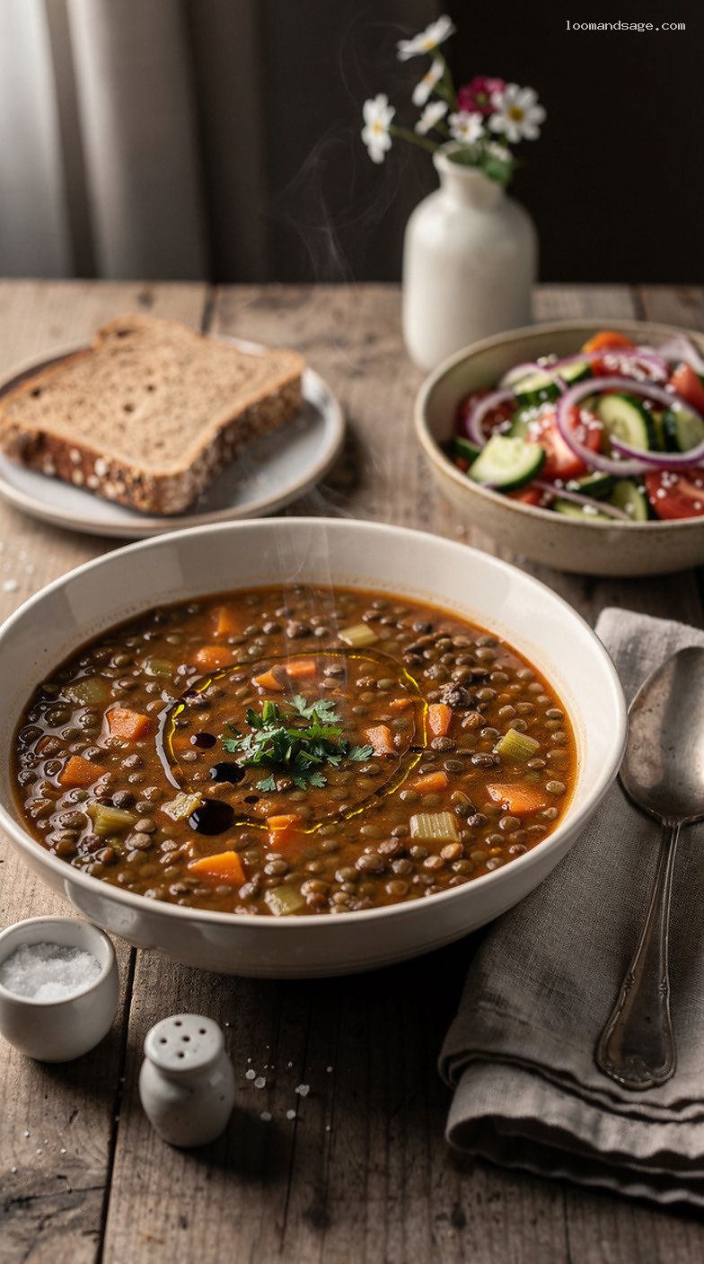 Hearty Greek Lentil Soup With Vinegar and Olive Oil