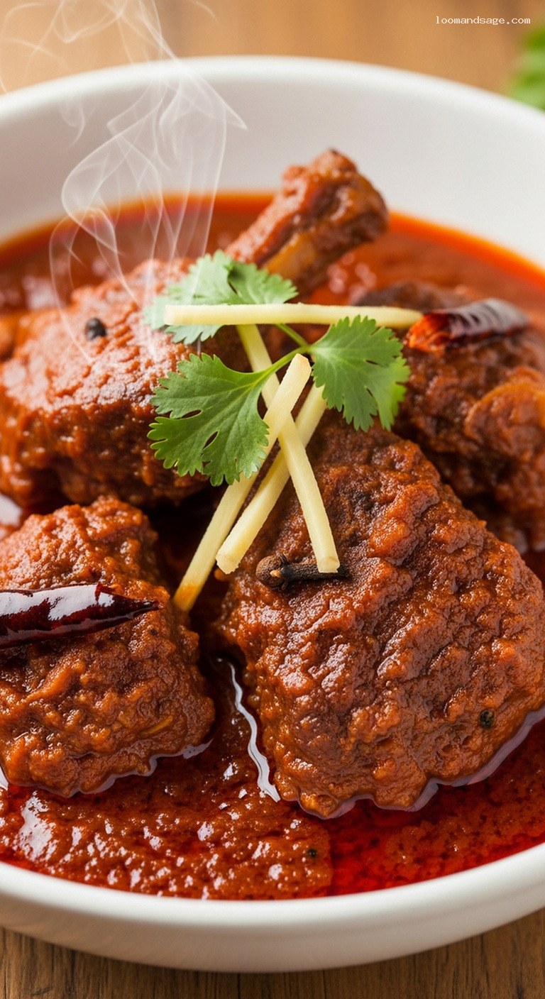 Kashmiri Rogan Josh: Silky Lamb Curry in Yogurt – Closeup