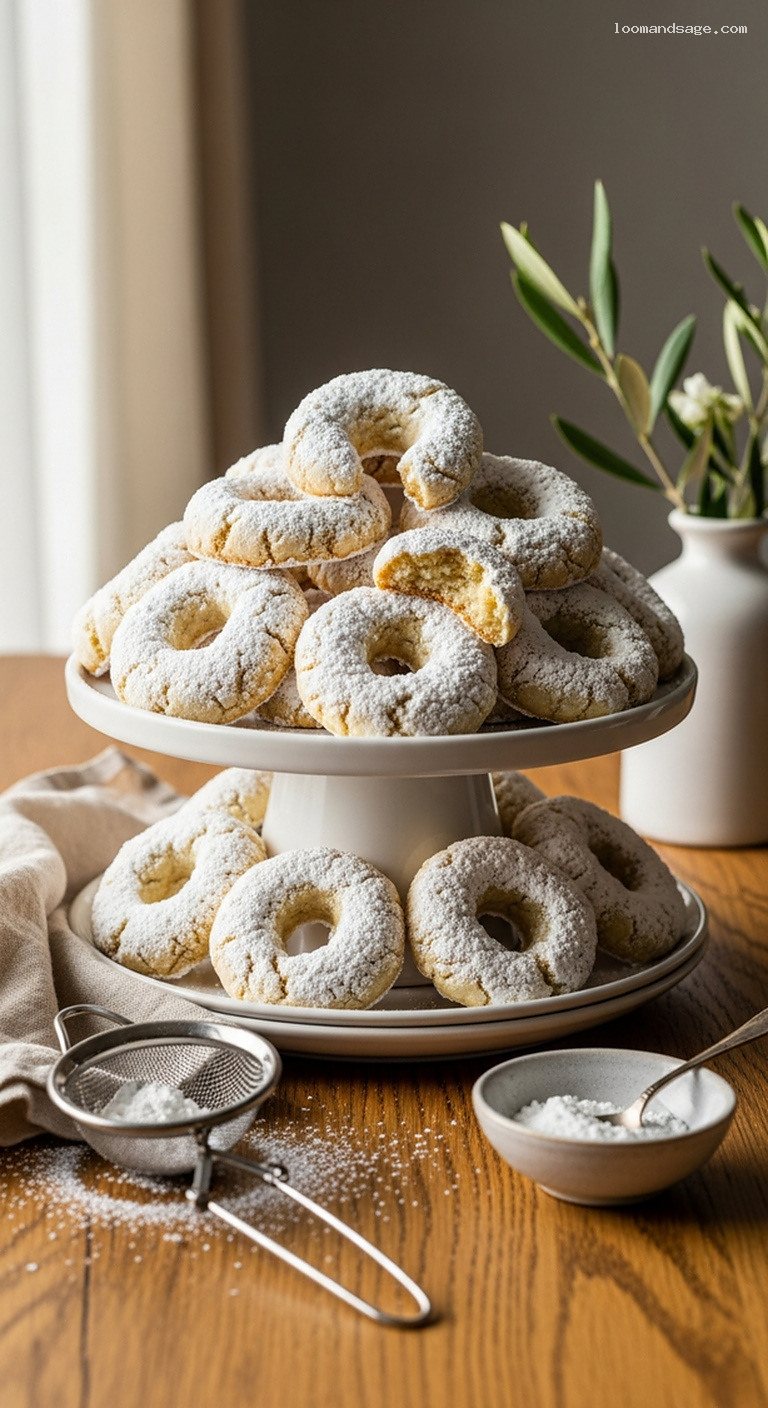 Kourabiedes: Buttery Almond Shortbread Cookies With Powdered Sugar