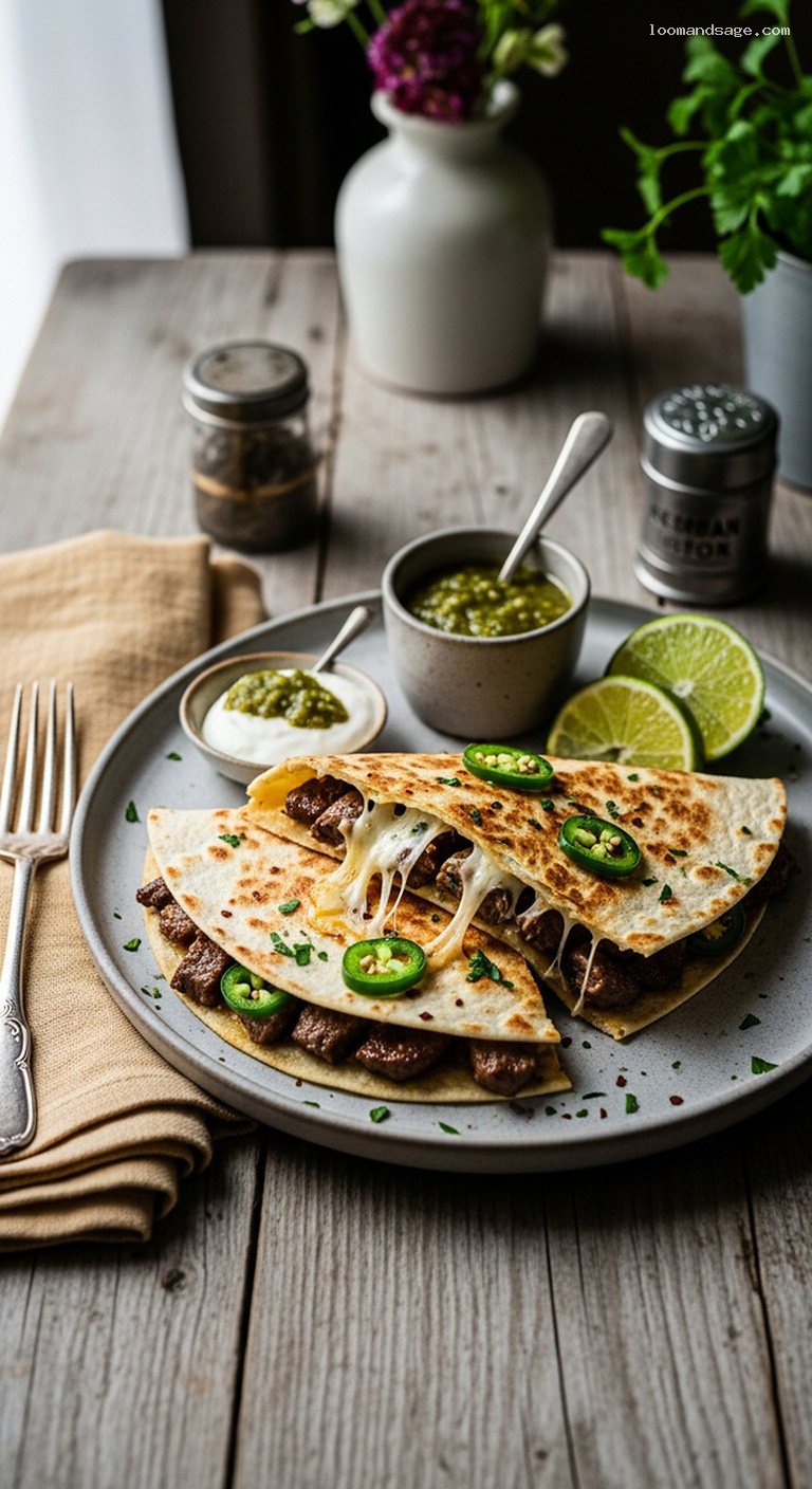 Lamb Al Ajillo Quesadillas With Jalapeños and Melted Cheese