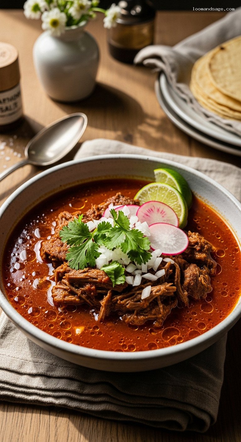 Lamb Birria Stew Bowls with Chilies and Lime