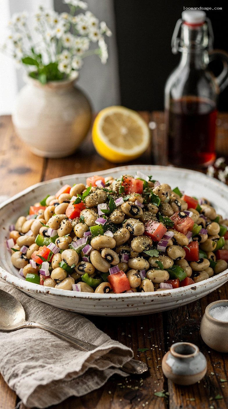 Mavromatika Salata (Black-Eyed Pea Salad) with Tomato and Parsley