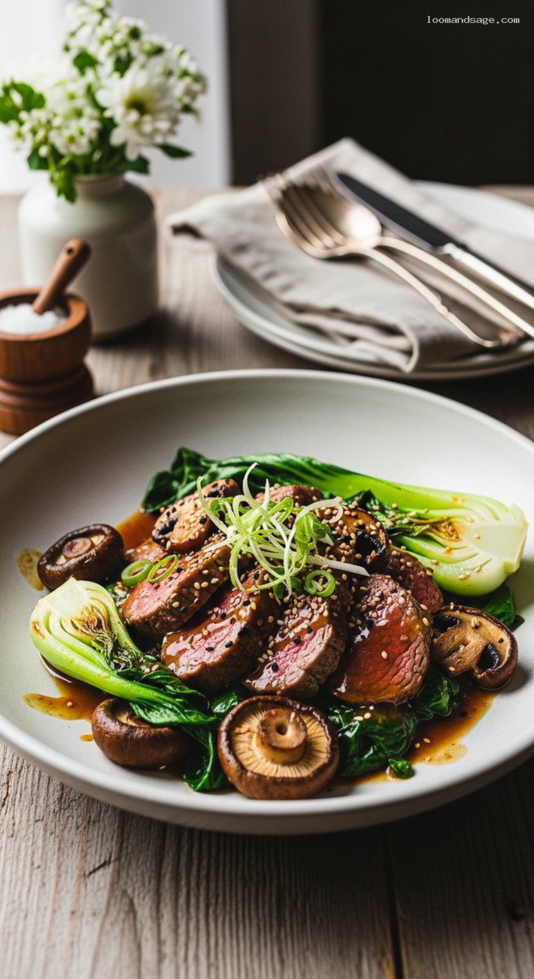 Miso Lamb Stir-Fry With Mushrooms and Greens